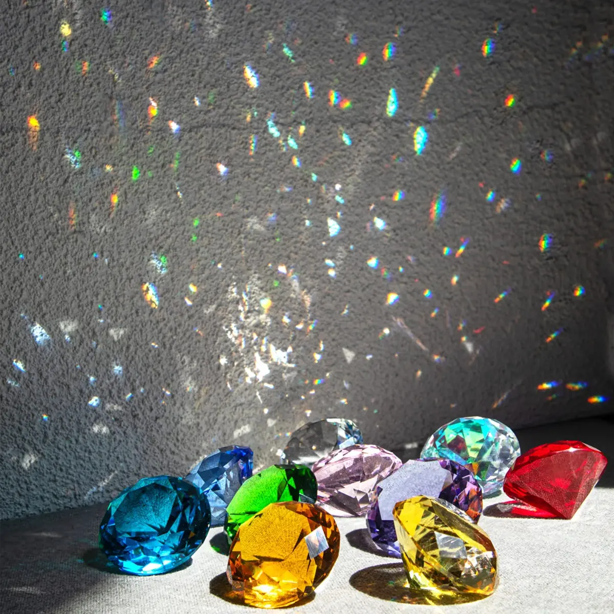 HDCRYSTALGIFTS Crystal Diamond Jewels Paperweight 40mm (1.5in) | Pack of 10 - view 2