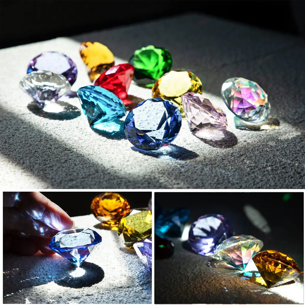 HDCRYSTALGIFTS Crystal Diamond Jewels Paperweight 40mm (1.5in) | Pack of 10 - view 4