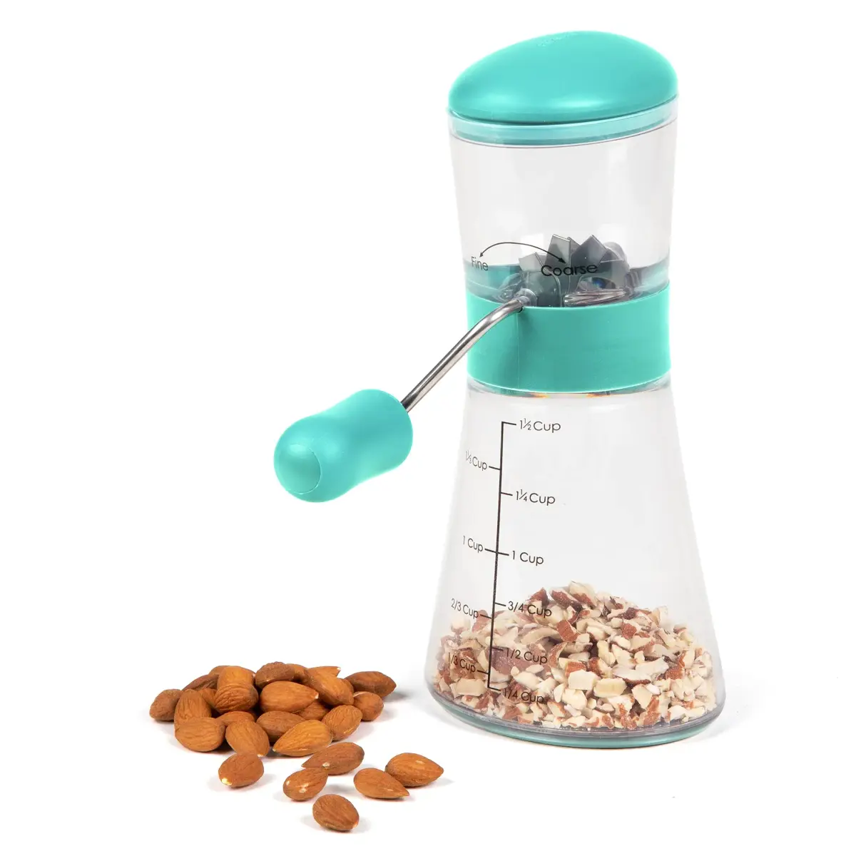 Prepworks by Progressive Nut Chopper with Non-Skid Base, Turquoise (15.2cm W x 21.3cm H x 7.9cm L) - view 2