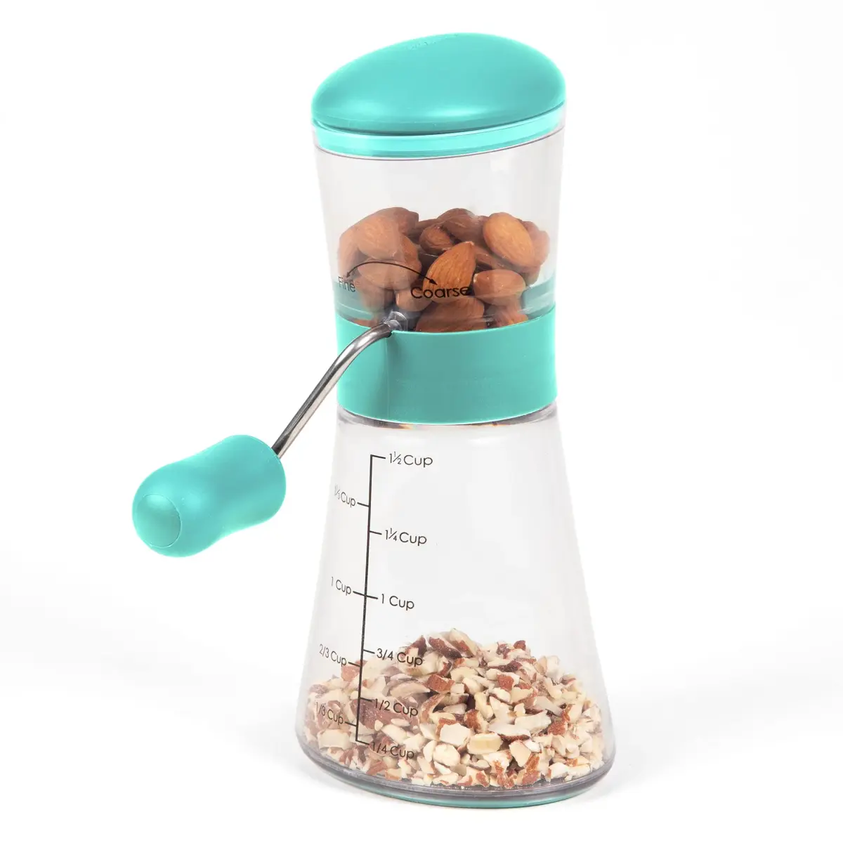 Prepworks by Progressive Nut Chopper with Non-Skid Base, Turquoise (15.2cm W x 21.3cm H x 7.9cm L) - view 3