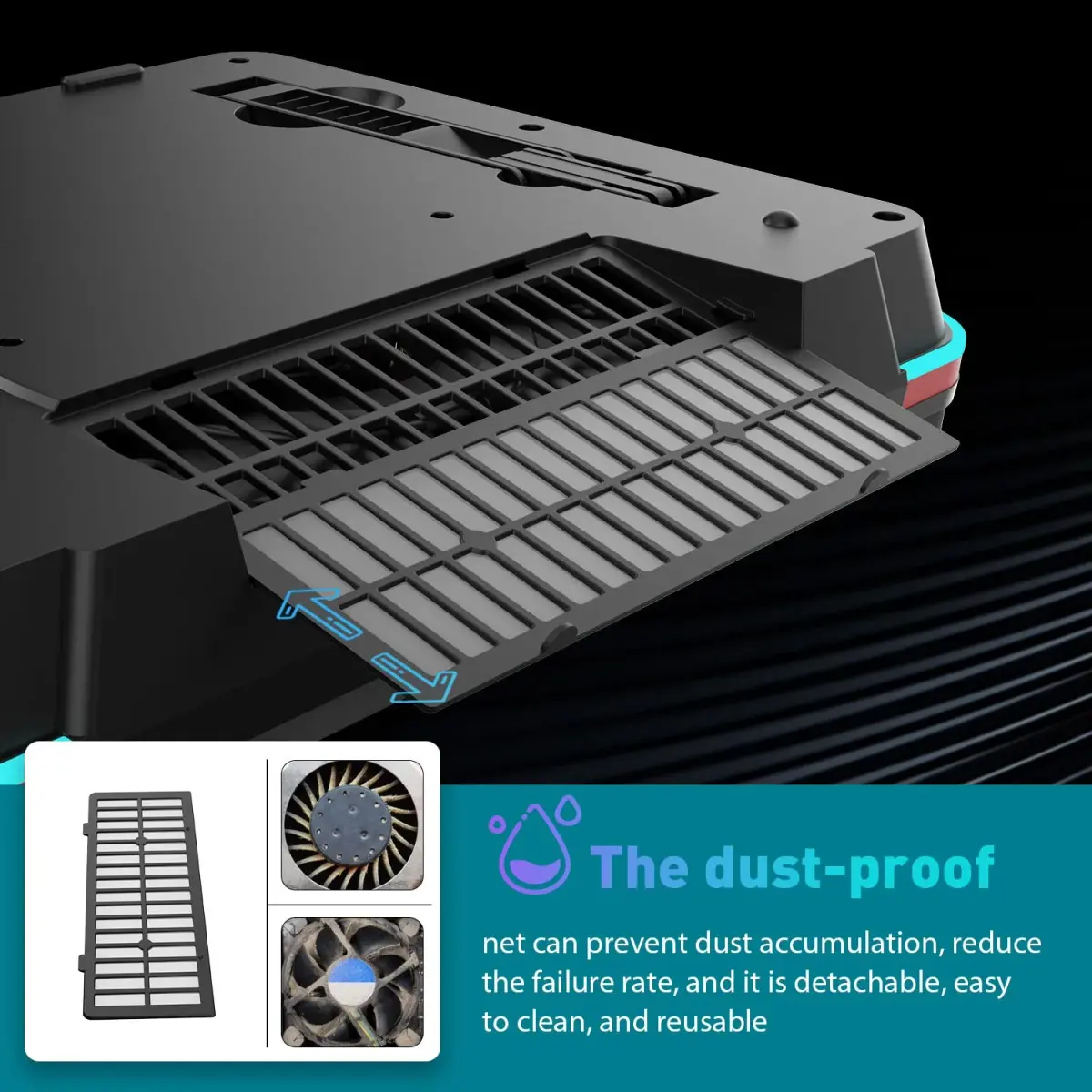 IETS GT500 RGB Laptop Cooling Pad | 5000 RPM Turbo-Fan, Variable Speed, Seal Foam, Dust Filter | 1.14 kg - view 6
