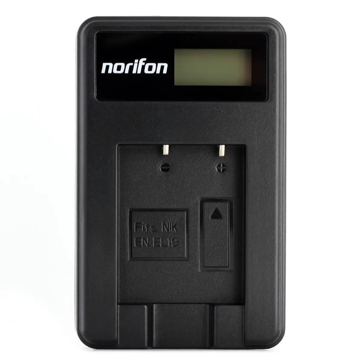 Norifon EN-EL19 LCD USB Camera Charger for Nikon Coolpix S33, S7000, S6900 | Charges 2 Batteries Simultaneously - main product image