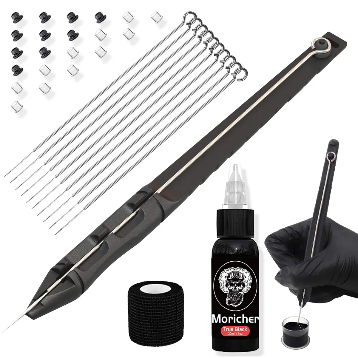 Moricher Hand Poke a Stick Tattoo Kit with ink | DIY Tattoo Supplies for Beginners in India - main product image