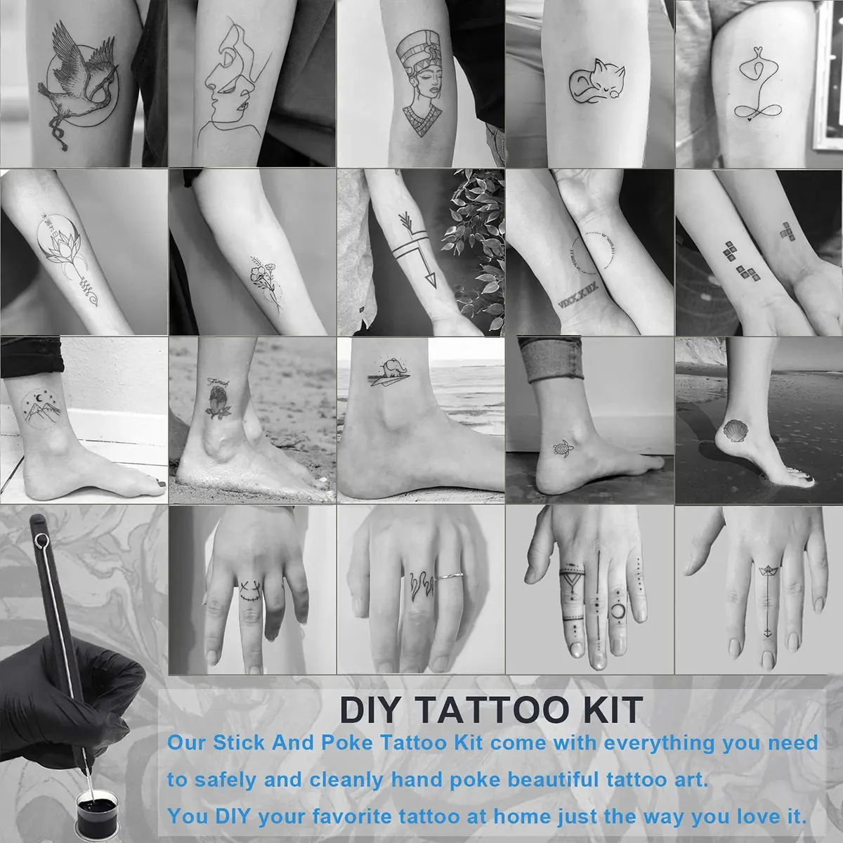 Moricher Hand Poke a Stick Tattoo Kit with ink | DIY Tattoo Supplies for Beginners in India - view 5