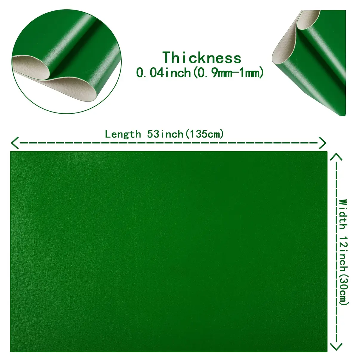 HGUAN Green Faux Leather Sheet 12"X53" | Solid Color Craft Material (70-120 chars) - view 4