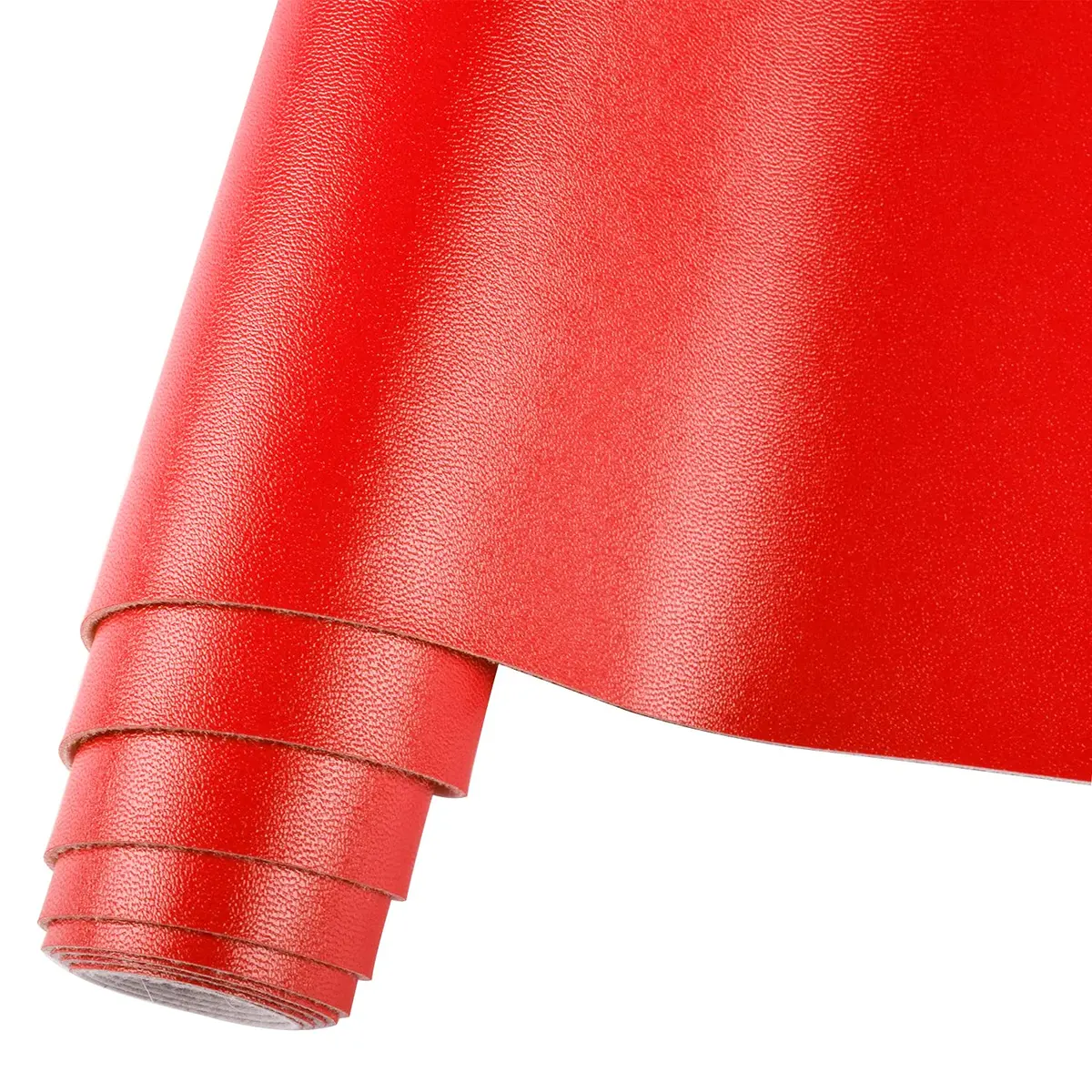 HGUAN Red Faux Leather Sheets Roll 12"X53" | Bright Solid Color for Crafts & Sewing - main product image
