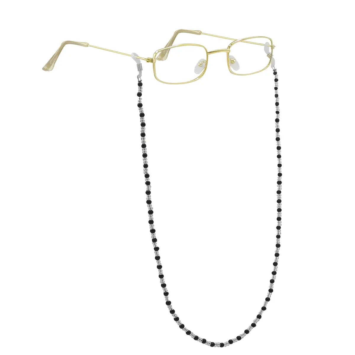 Cupohus Old Lady Costume Set Grandma Wig Granny Wig Cap Madea Granny Glasses Eyeglass Chains Cords Faux Pearl Bead Necklace (silver white bun) | Cosplay Costume - view 3