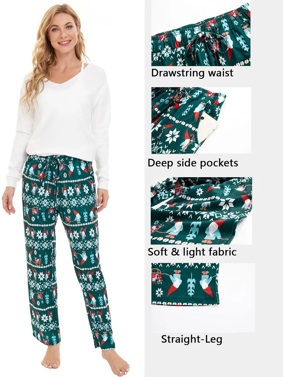 BATHRINS Womens Comfy Lounge Pants Wide Leg Drawstring Cotton Blend | Soft, Breathable & All-Season (70-120 chars) - view 5