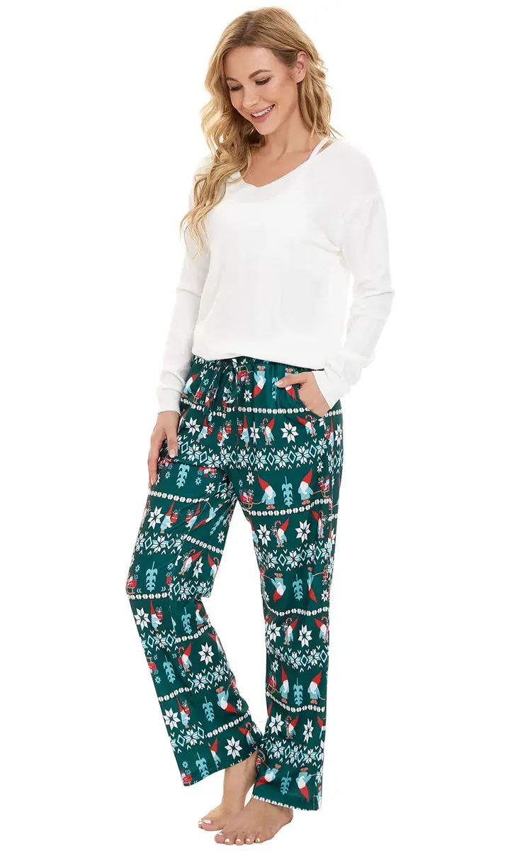 BATHRINS Womens Comfy Lounge Pants Wide Leg Drawstring Cotton Blend | Soft, Breathable & All-Season (70-120 chars) - view 3