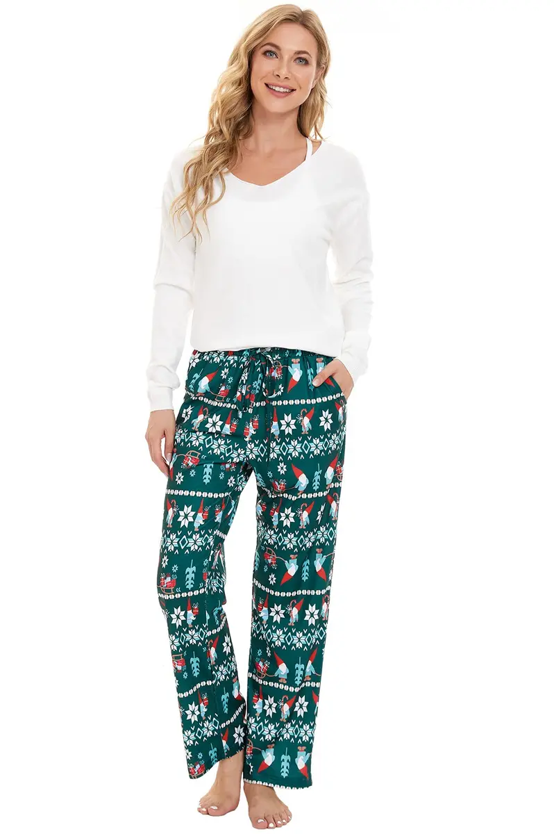 BATHRINS Womens Comfy Lounge Pants Wide Leg Drawstring Cotton Blend | Soft, Breathable & All-Season (70-120 chars) - view 4