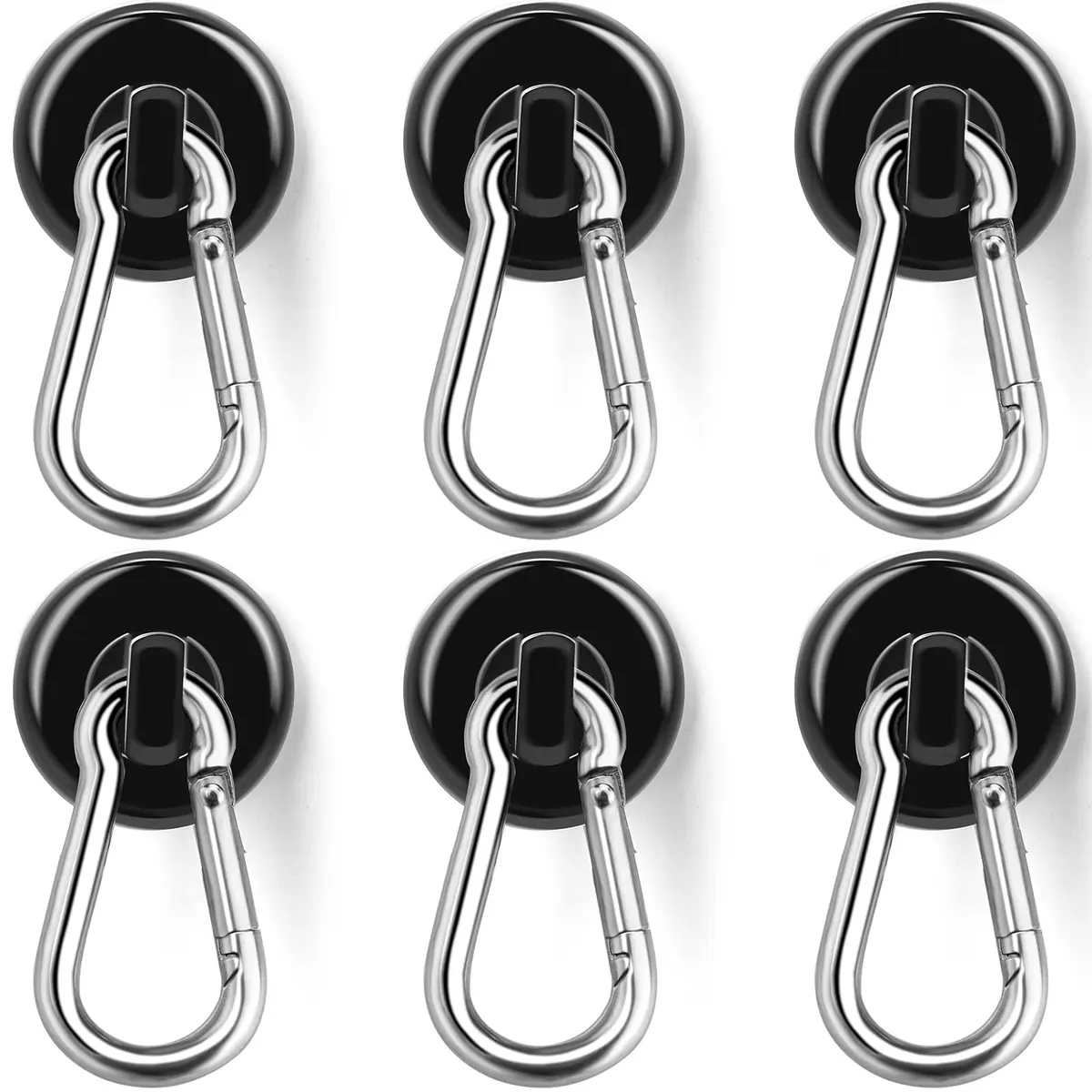 E BAVITE Magnetic Hooks 6 Pack | Heavy Duty 110LBS Capacity | Strong Neodymium Magnets for Industrial & Home Use - main product image