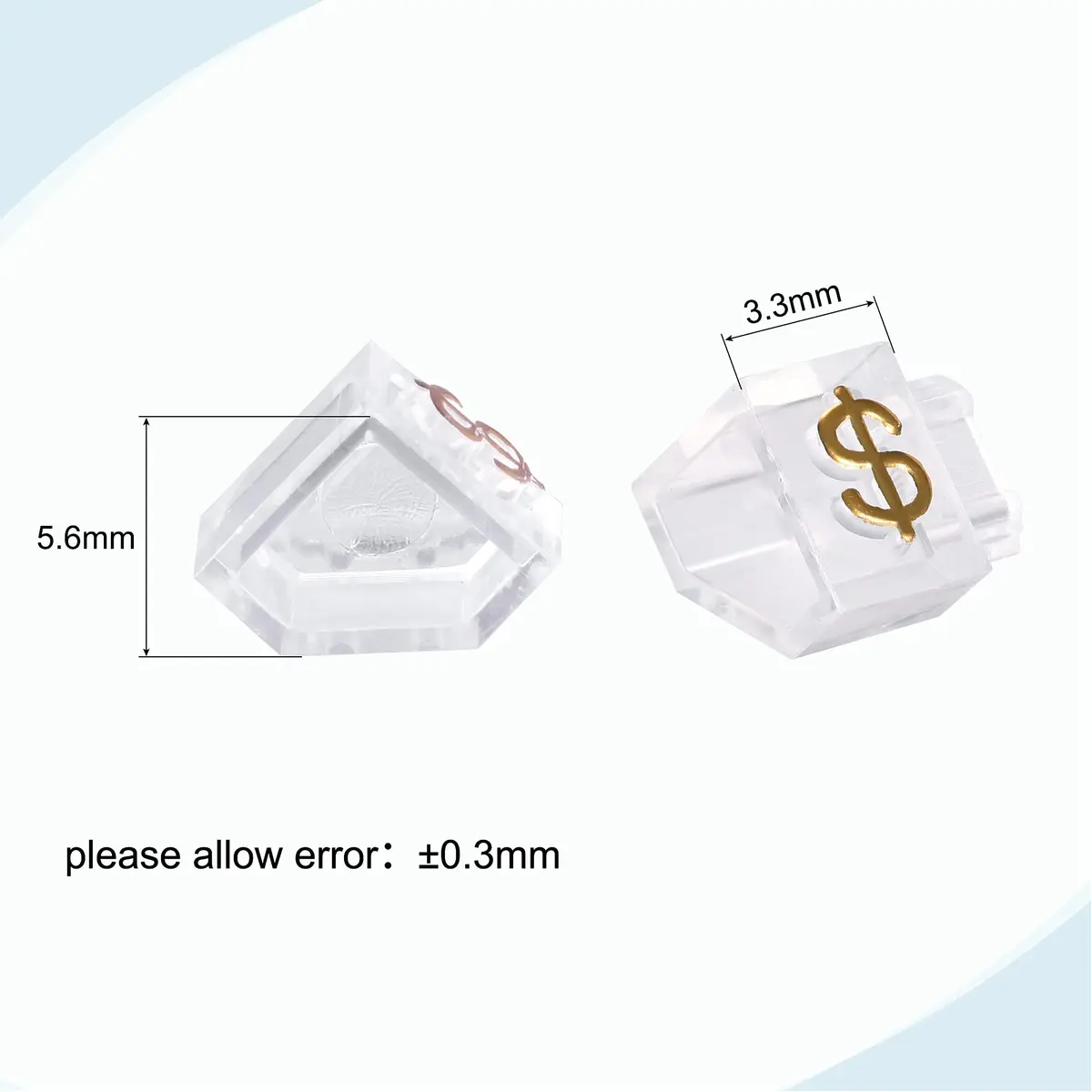 MECCANIXITY Adjustable Removable Mini Cube Price Tag Display Number Letter Price Label Stand Block Kit Gold on Clear (16 Sets) - view 3