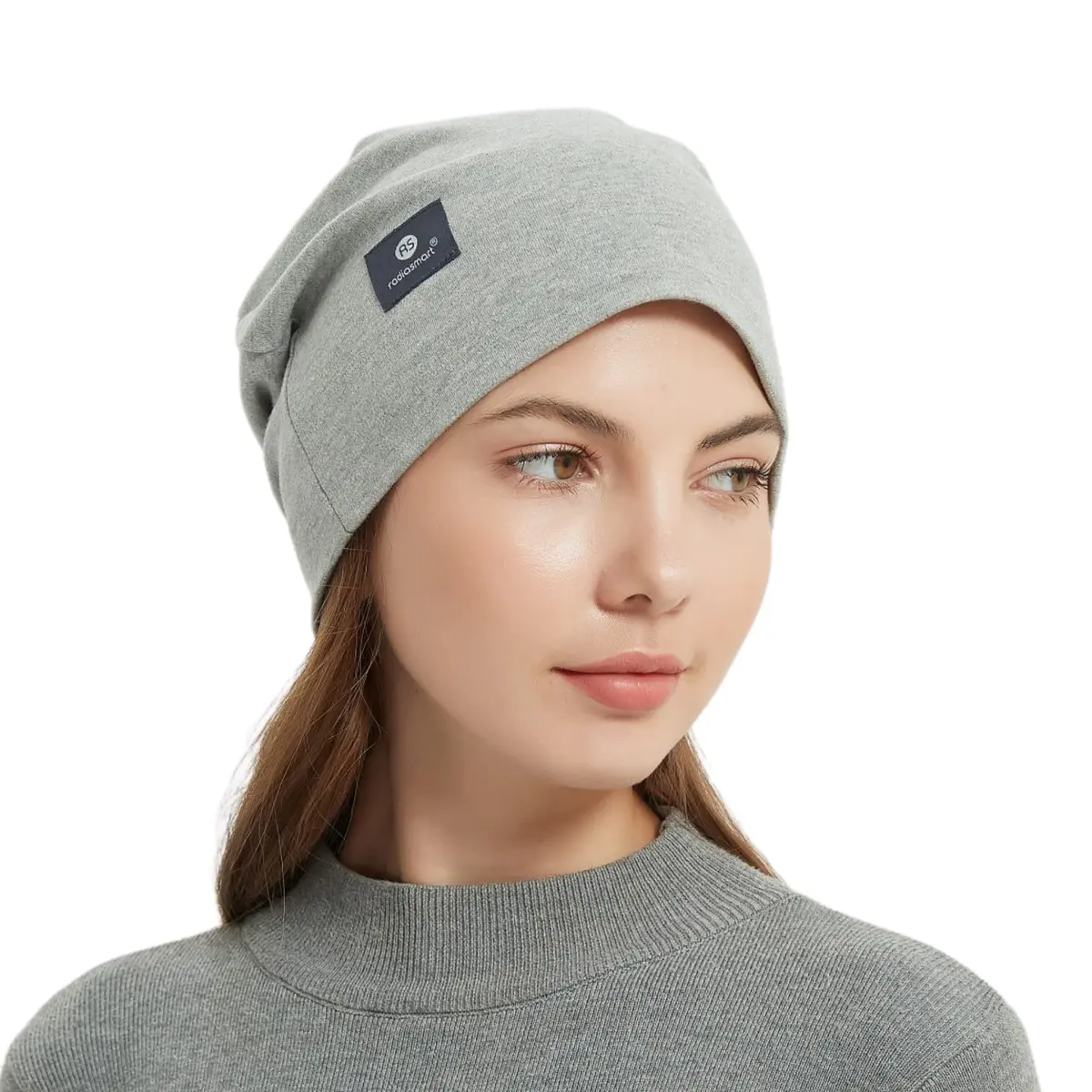 Radia Smart EMF Protection Slouch Beanie Grey | 5G Blocking RF Shielding Hat - main product image