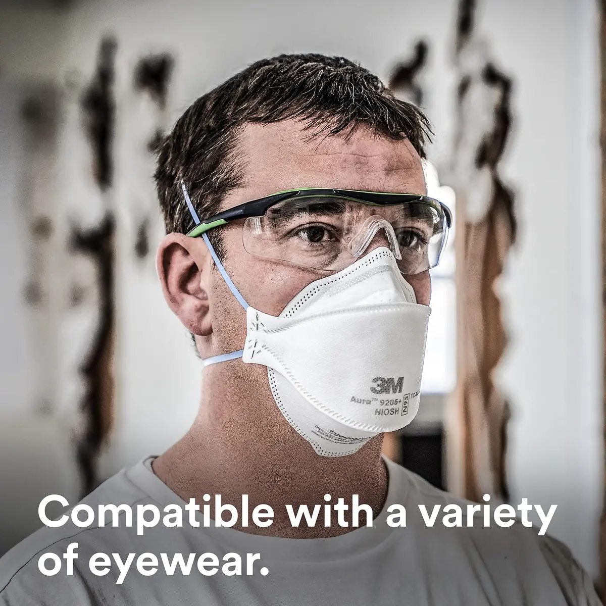 3M Aura Particulate Disposable Respirator 9205+ N95 (20-Pack, White) | NIOSH Approved for 95% Filtration - view 6