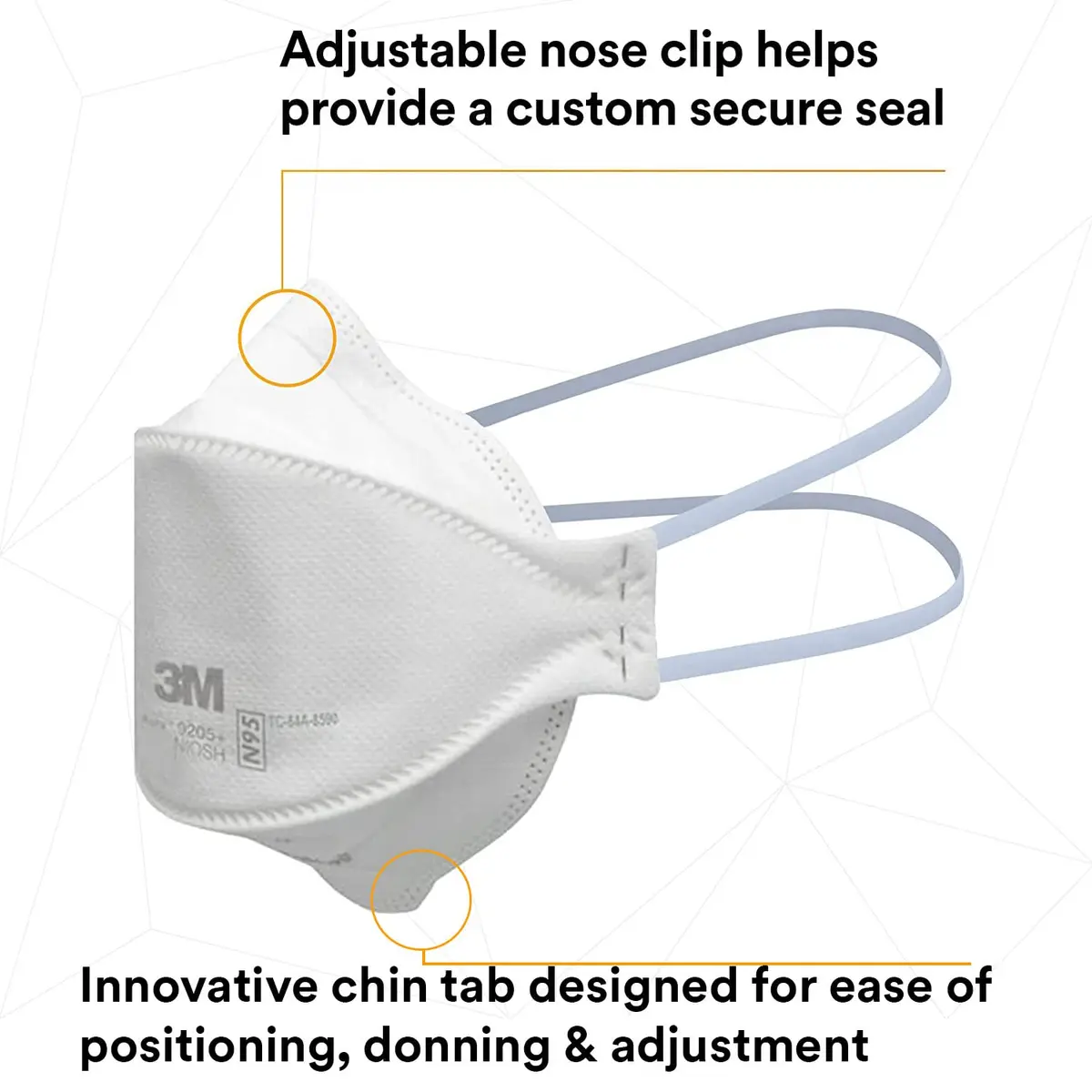 3M Aura Particulate Disposable Respirator 9205+ N95 (20-Pack, White) | NIOSH Approved for 95% Filtration - view 2