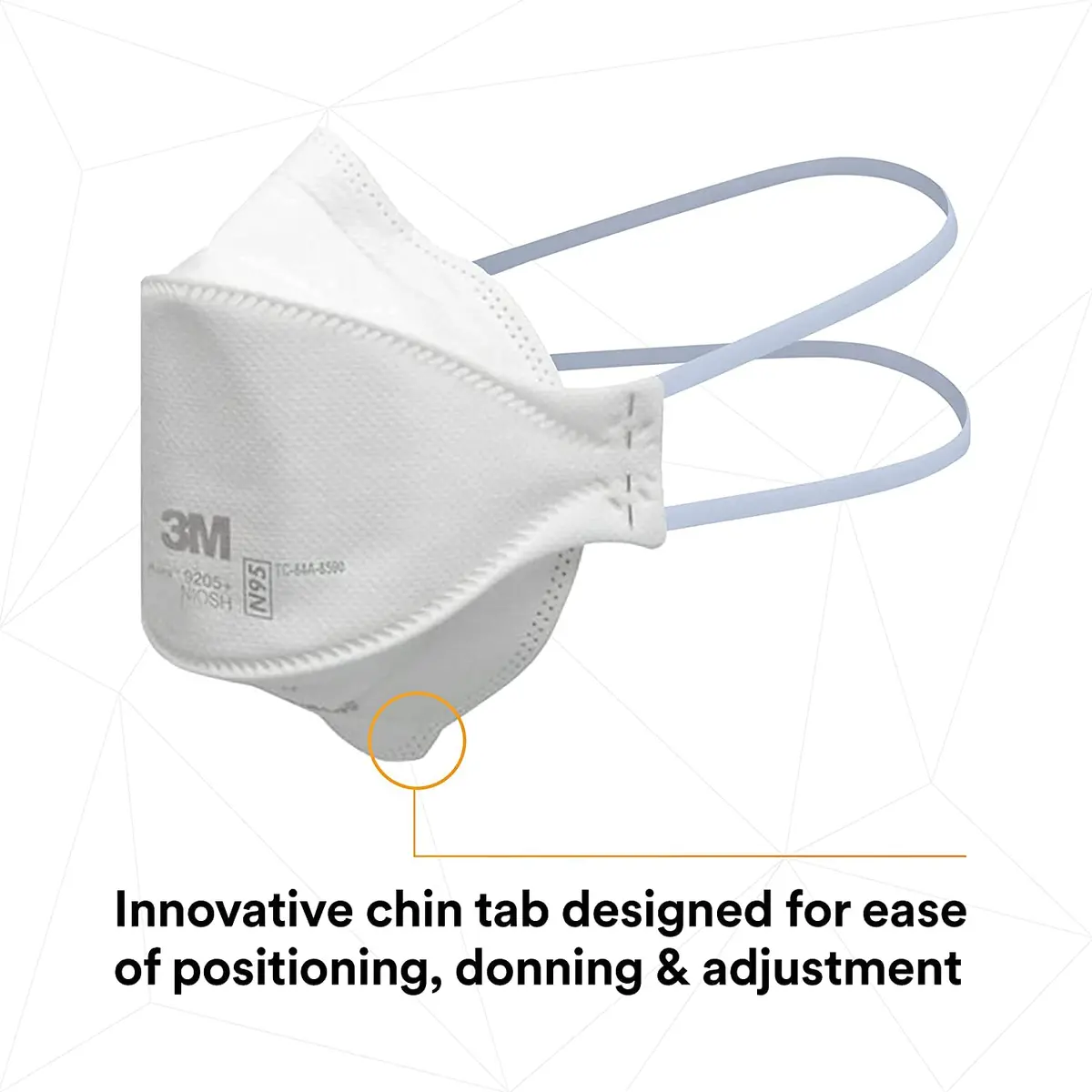 3M Aura Particulate Disposable Respirator 9205+ N95 (20-Pack, White) | NIOSH Approved for 95% Filtration - view 3