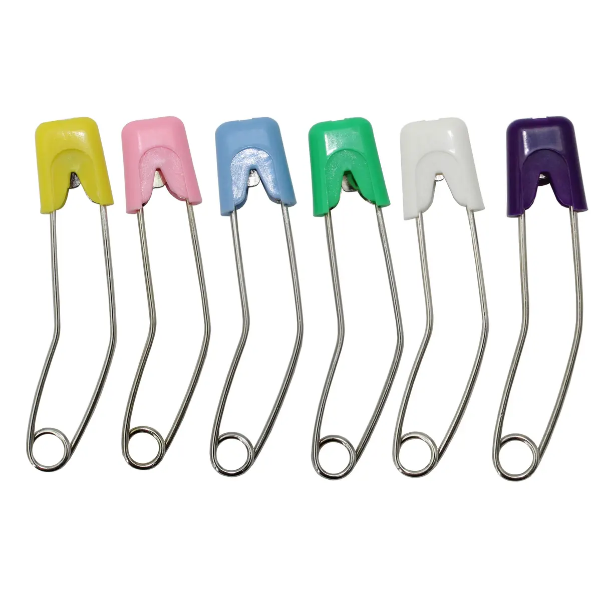ARTCXC 50PCS 57mm Mixed Color Curved Safety Pins for Quilting & Sewing | Durable Metal, Safer Design - main product image