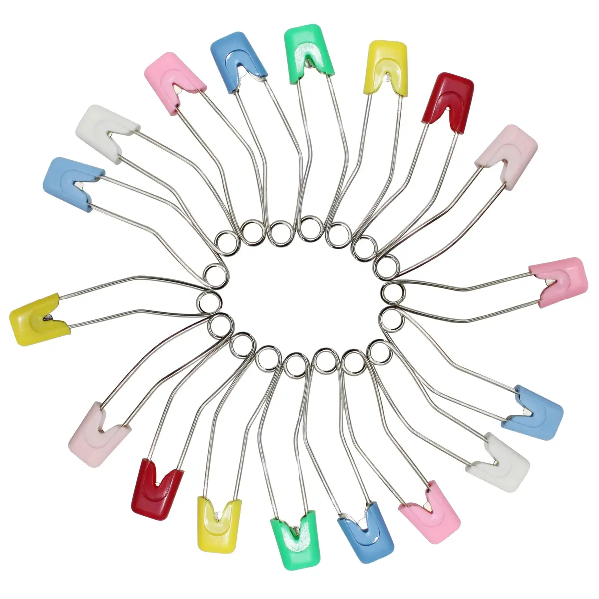 ARTCXC 50PCS 57mm Mixed Color Curved Safety Pins for Quilting & Sewing | Durable Metal, Safer Design - view 5