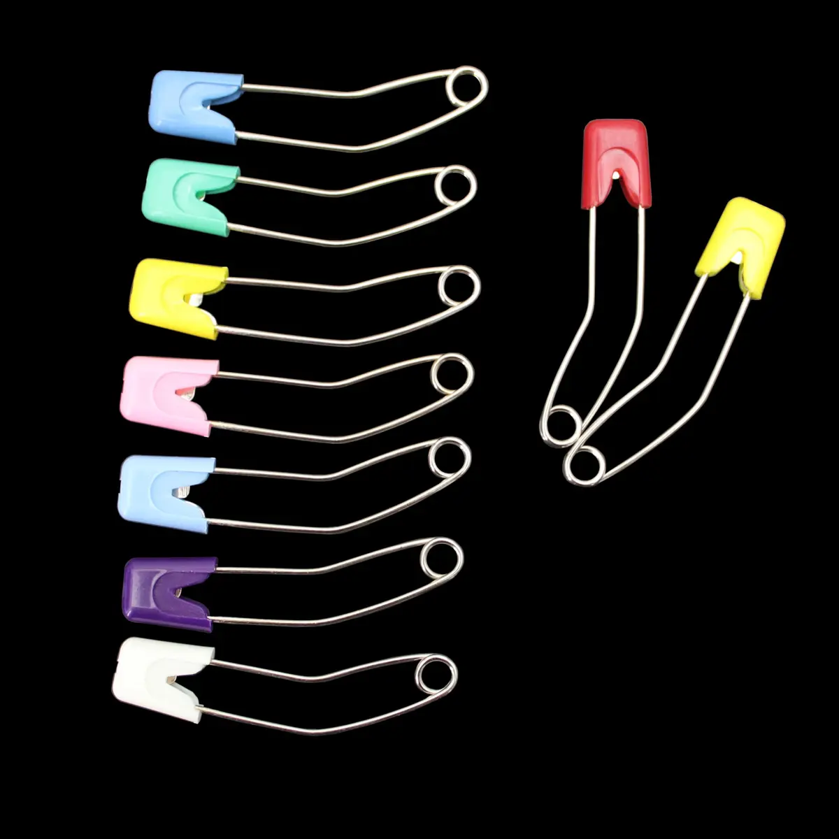 ARTCXC 50PCS 57mm Mixed Color Curved Safety Pins for Quilting & Sewing | Durable Metal, Safer Design - view 4