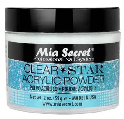 Mia Secret Acrylic Powder STAR CLEAR 2 oz | True-Clear Nail Art Powder for Beginners & Pros - main product image