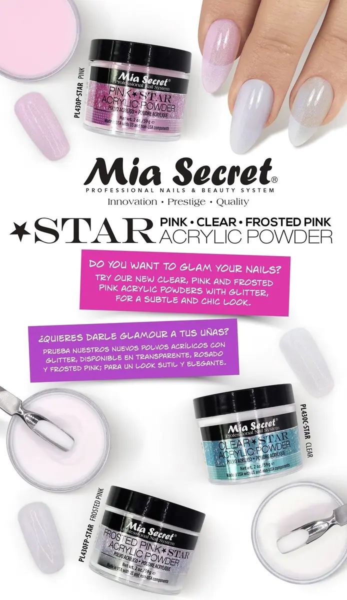 Mia Secret Acrylic Powder STAR CLEAR 2 oz | True-Clear Nail Art Powder for Beginners & Pros - view 3