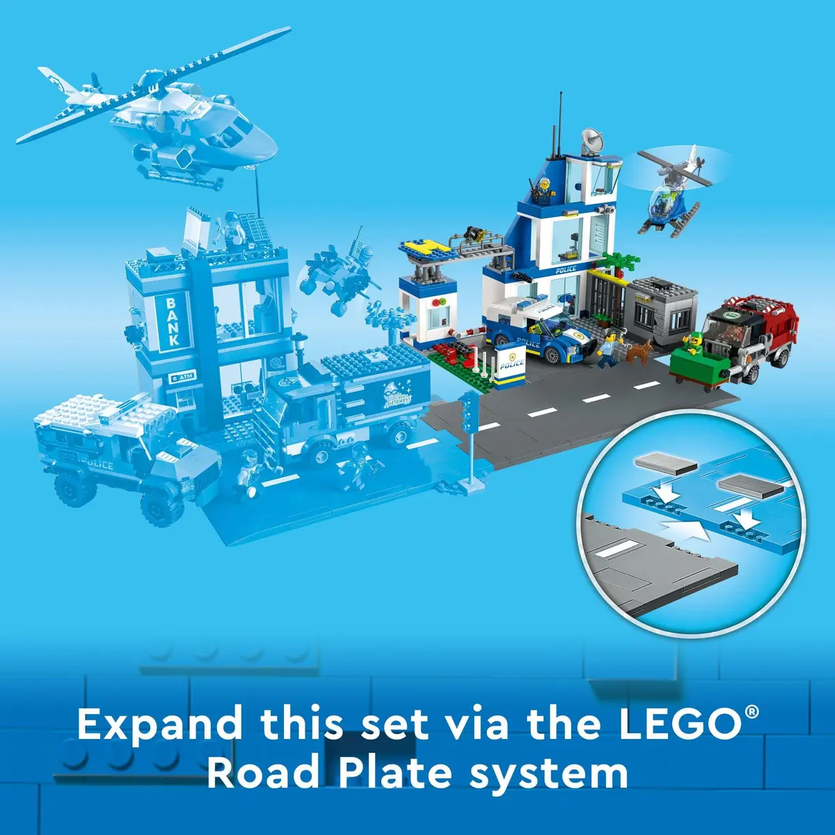 LEGO City Police Station with Van, Garbage Truck & Helicopter Toy 60316 | 668 pcs, Gifts for 6+ Kids - view 5