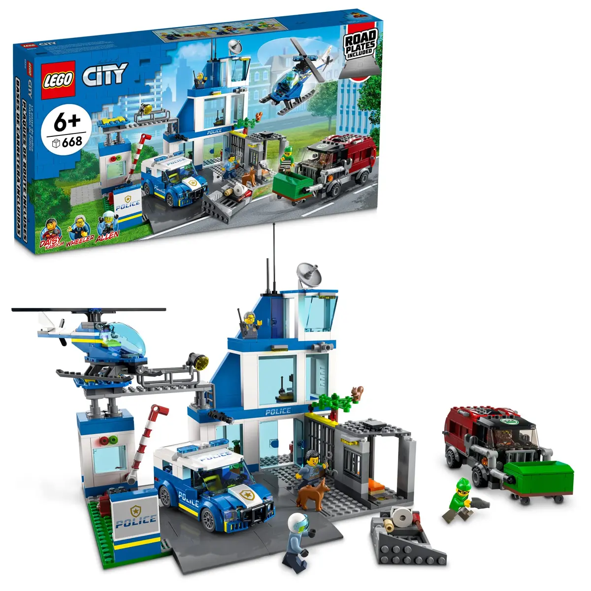 LEGO City Police Station with Van, Garbage Truck & Helicopter Toy 60316 | 668 pcs, Gifts for 6+ Kids - main product image