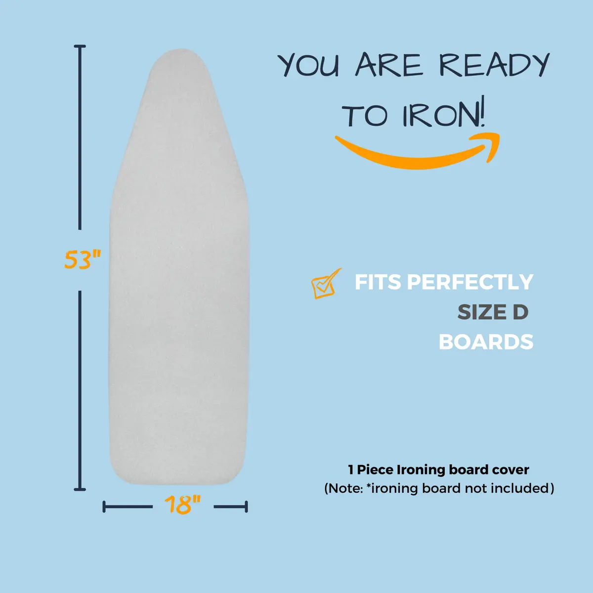 SAVUK Ironing Board Cover and Pad 18"x53" | Heat Reflective, Thick Padding, Non Stick - view 6