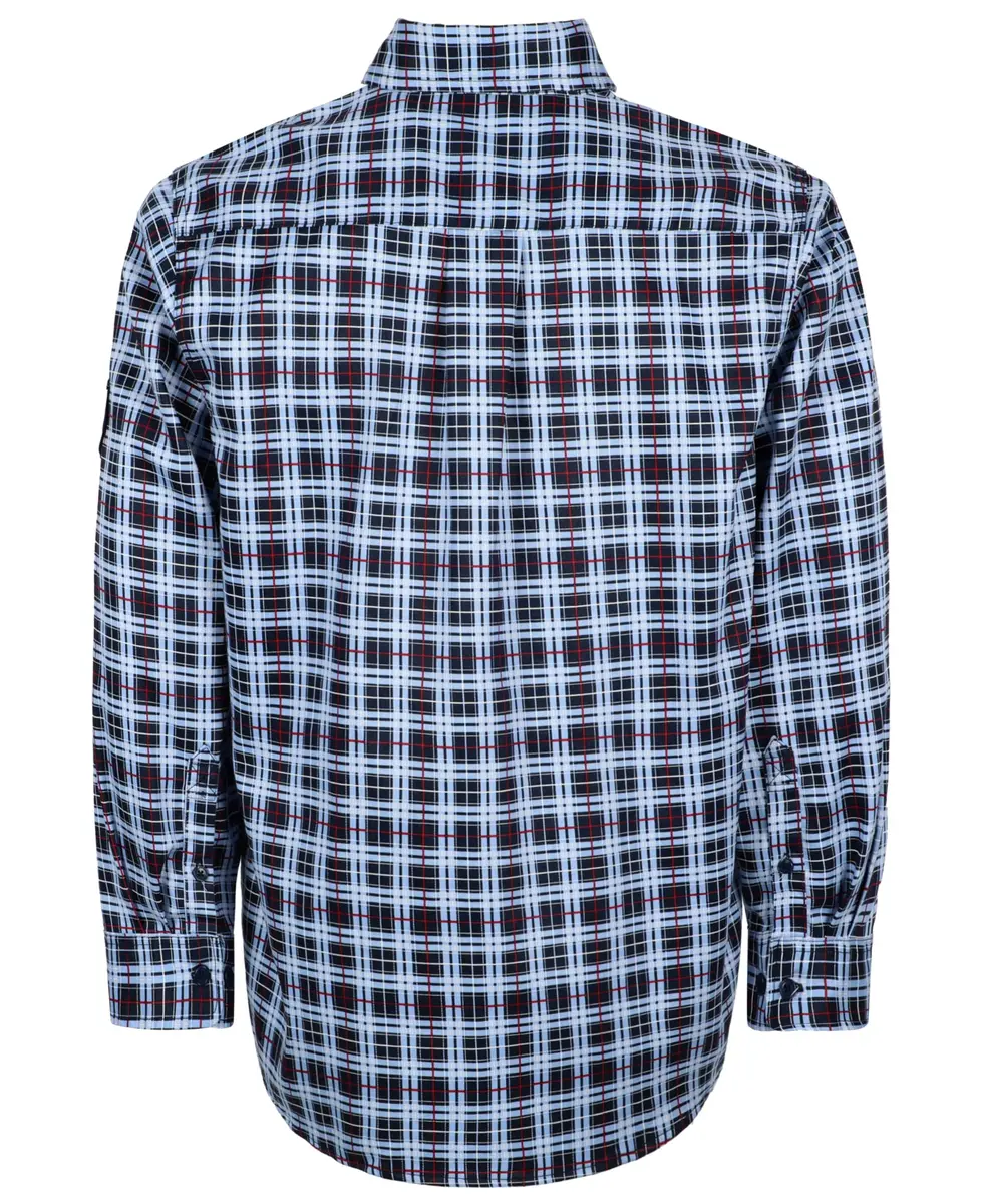 BOCOMAL Men's FR Shirts Printed Plaid Button Up 6.5oz Lightweight Workwear | NFPA 70E & NFPA 2112 Certified - view 8