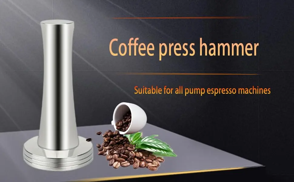 Boicafe 39mm Coffee Tamper with Mat & Brush - 304 Stainless Steel Base, Heavy Duty Espresso Presser (Silver) - view 6