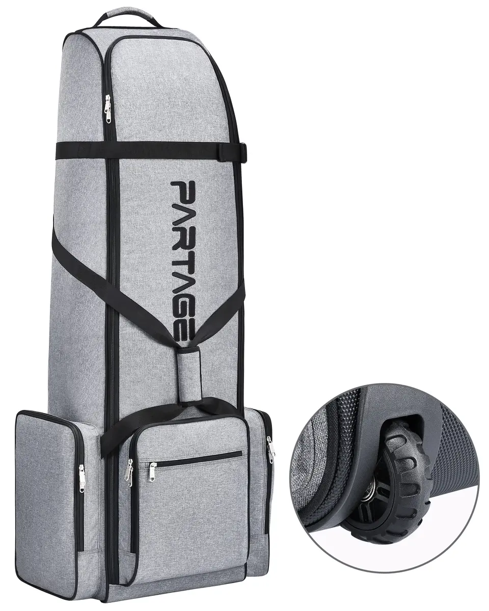 Partage Golf Travel Bag with Wheels & Padded Protection, 132 cm (51 Inches) | Gray - main product image