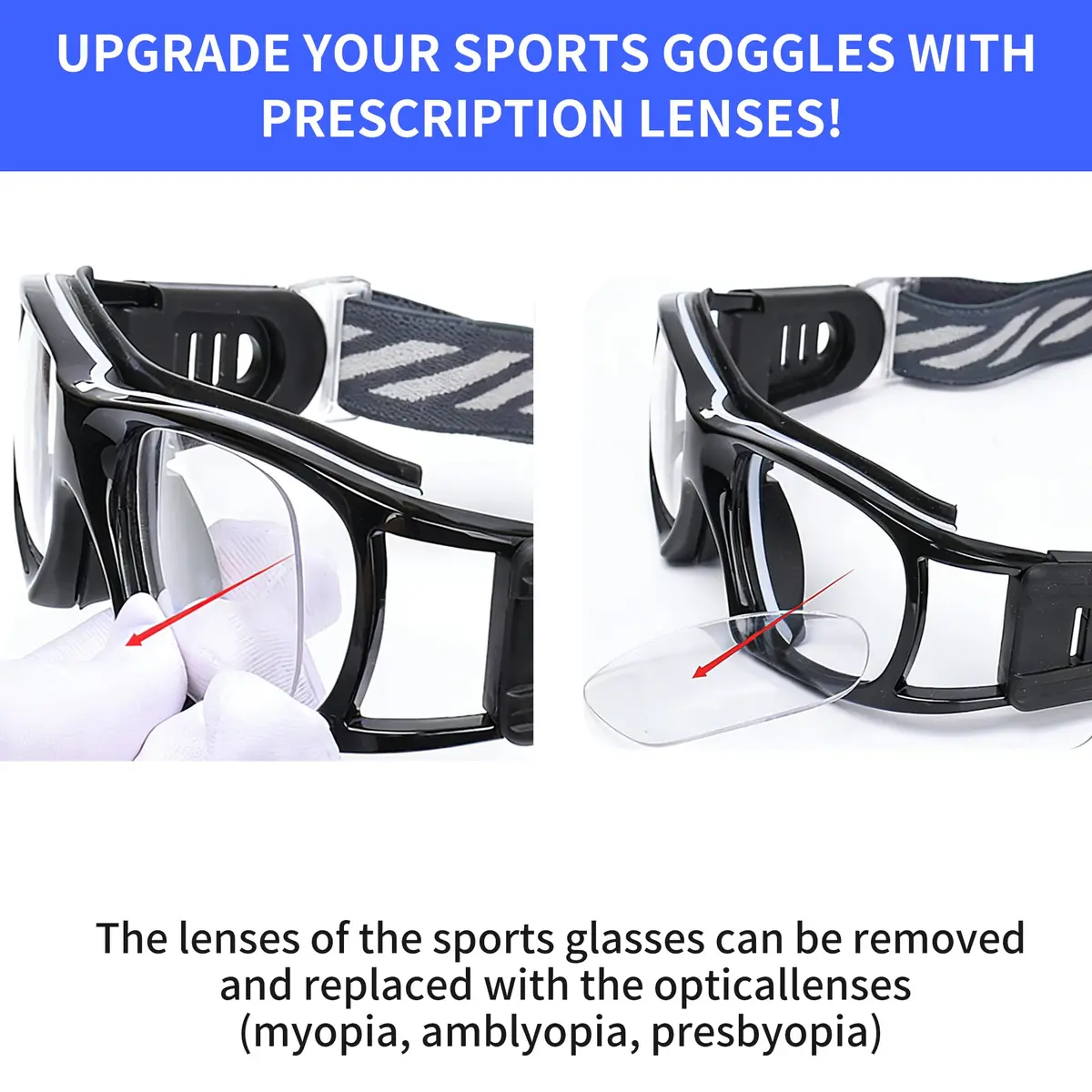 SooGree Professional Sports Goggles 8068, 0.15 kg (0.33 lb) | Impact Resistant Anti-Fog Eyewear - view 6