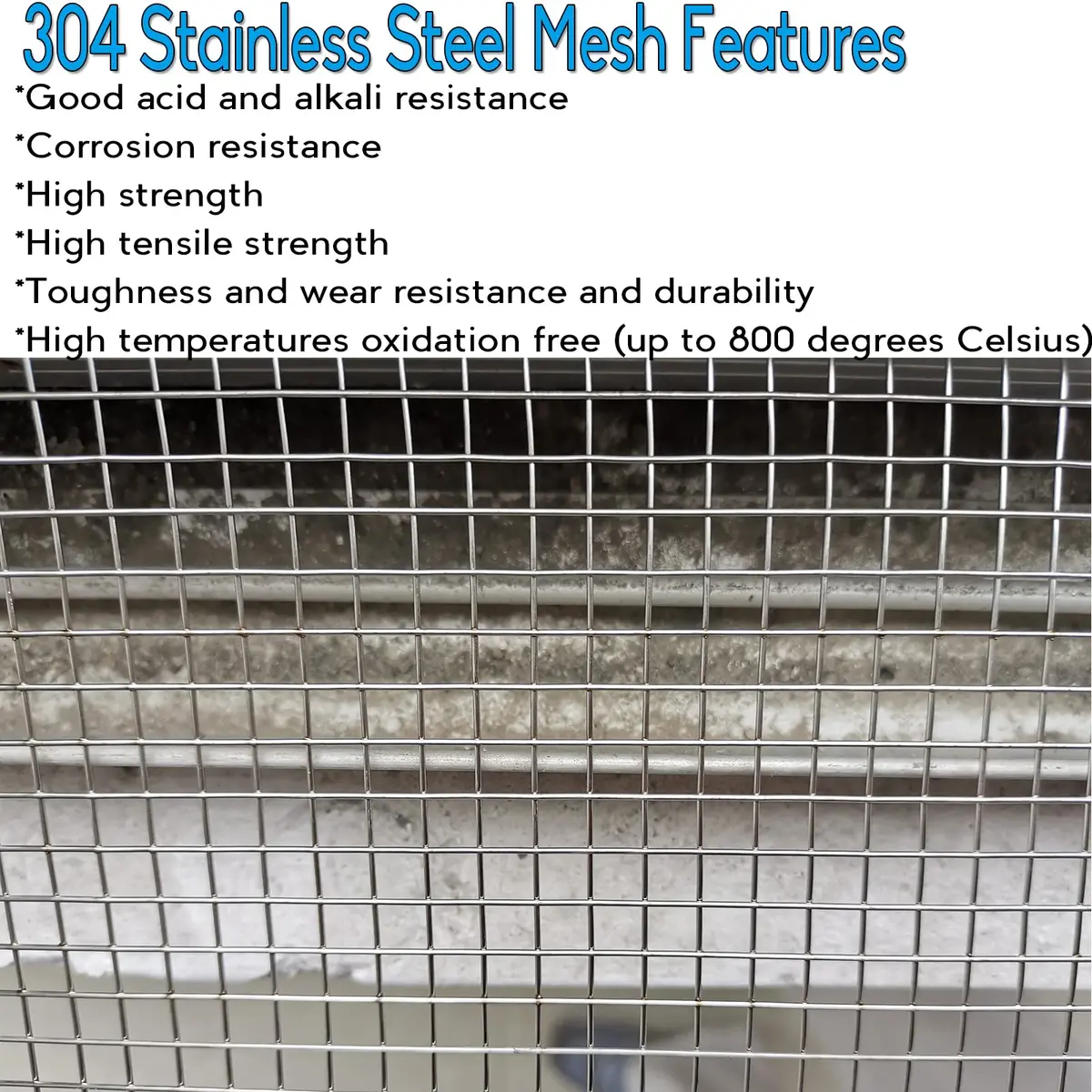 Valchoose Welded SS Wire Mesh 304, 2 Pack 12" x 24" (310mm x 620mm) | 4 Mesh, 6.0mm Aperture, 0.75mm Wire Diameter - view 6