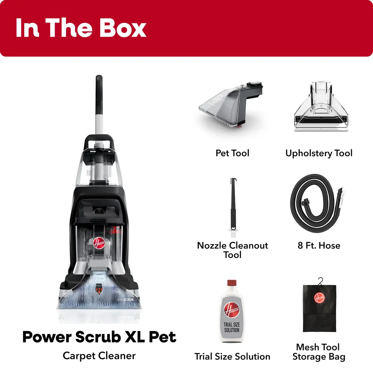 Hoover PowerScrub XL Pet Carpet Cleaner Machine for Carpet and Upholstery | Deep Stain Removal & Fast Drying - view 7