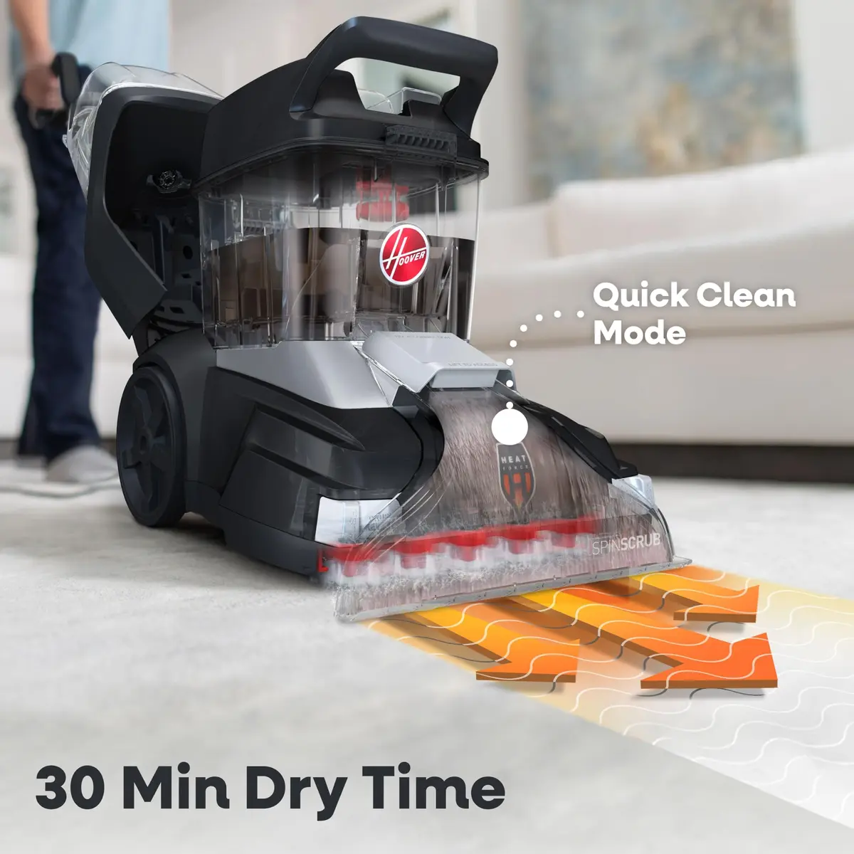 Hoover PowerScrub XL Pet Carpet Cleaner Machine for Carpet and Upholstery | Deep Stain Removal & Fast Drying - view 3