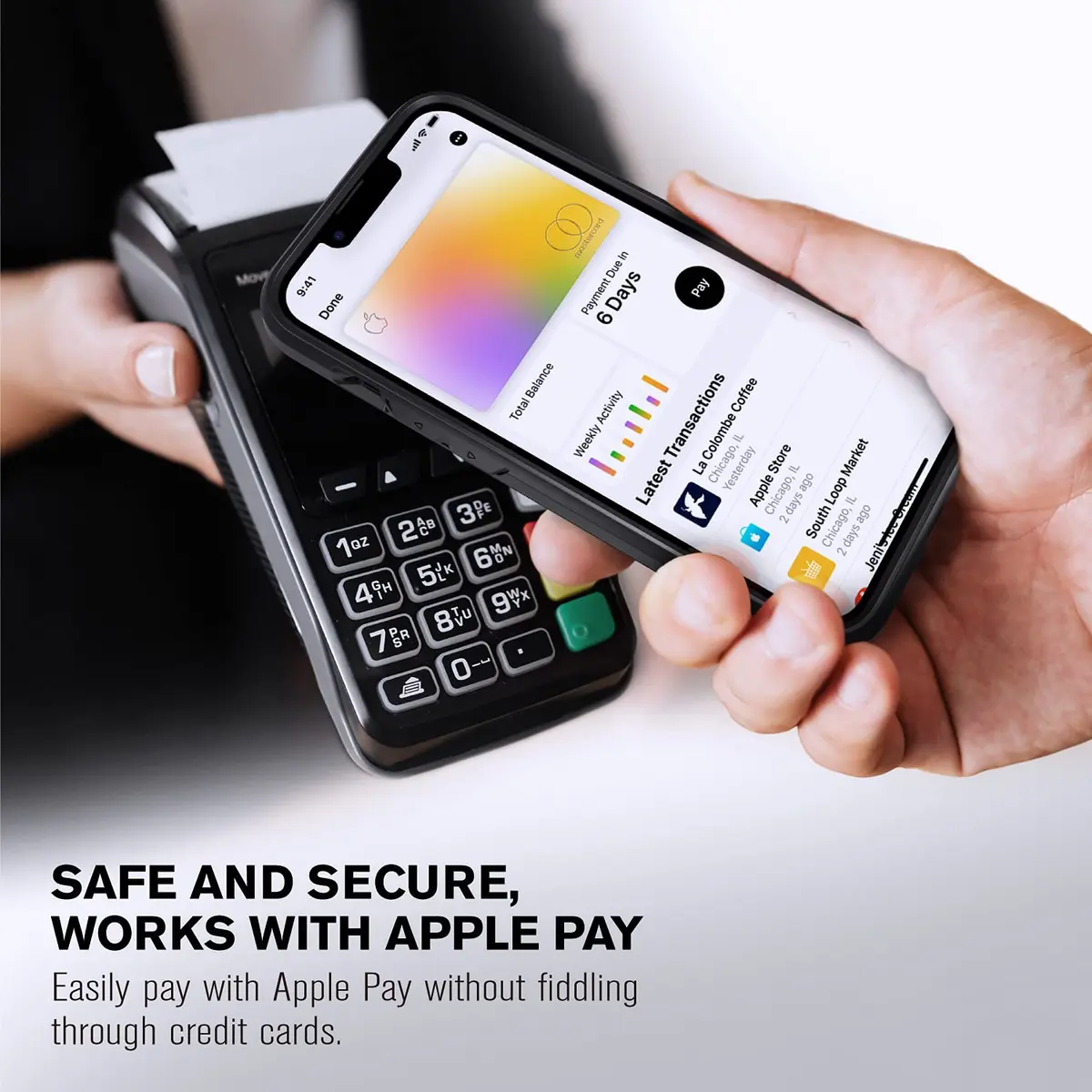 VENA vCommute Wallet Case for iPhone 13 Mini, Black | Military Drop Protection & Magnetic Stand - view 6