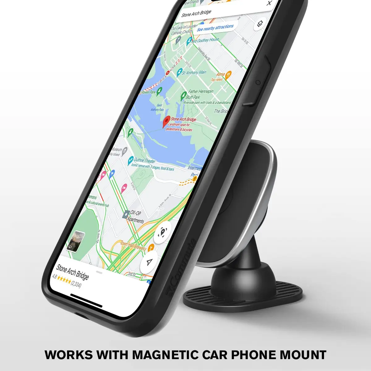 VENA vCommute Wallet Case for iPhone 13 Mini, Black | Military Drop Protection & Magnetic Stand - view 7