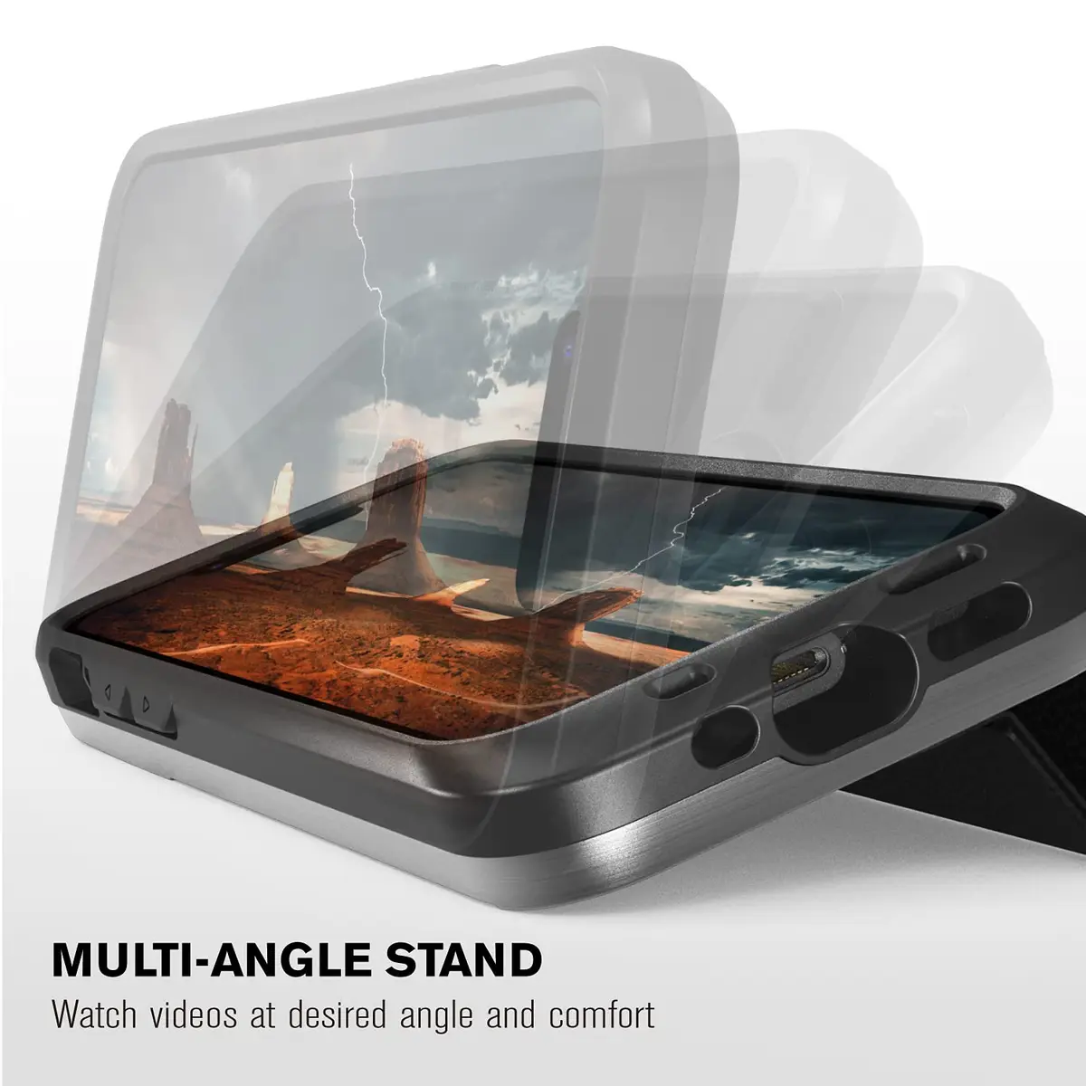 VENA vCommute Wallet Case for iPhone 13 Mini, Black | Military Drop Protection & Magnetic Stand - view 4