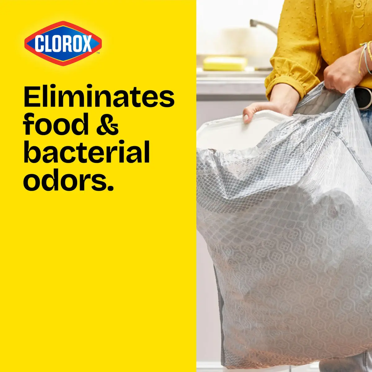 Glad ForceFlex MaxStrength Tall Kitchen Trash Bags 13 Gal 34 Count | Odor Control & Leak Protection - view 2