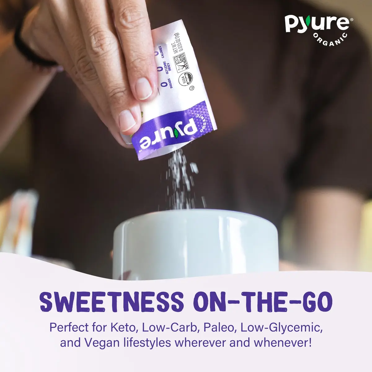 Pyure Organic Stevia Packets 240 Count | Zero Calorie Sugar Substitute for Coffee, Baking & Travel - view 8
