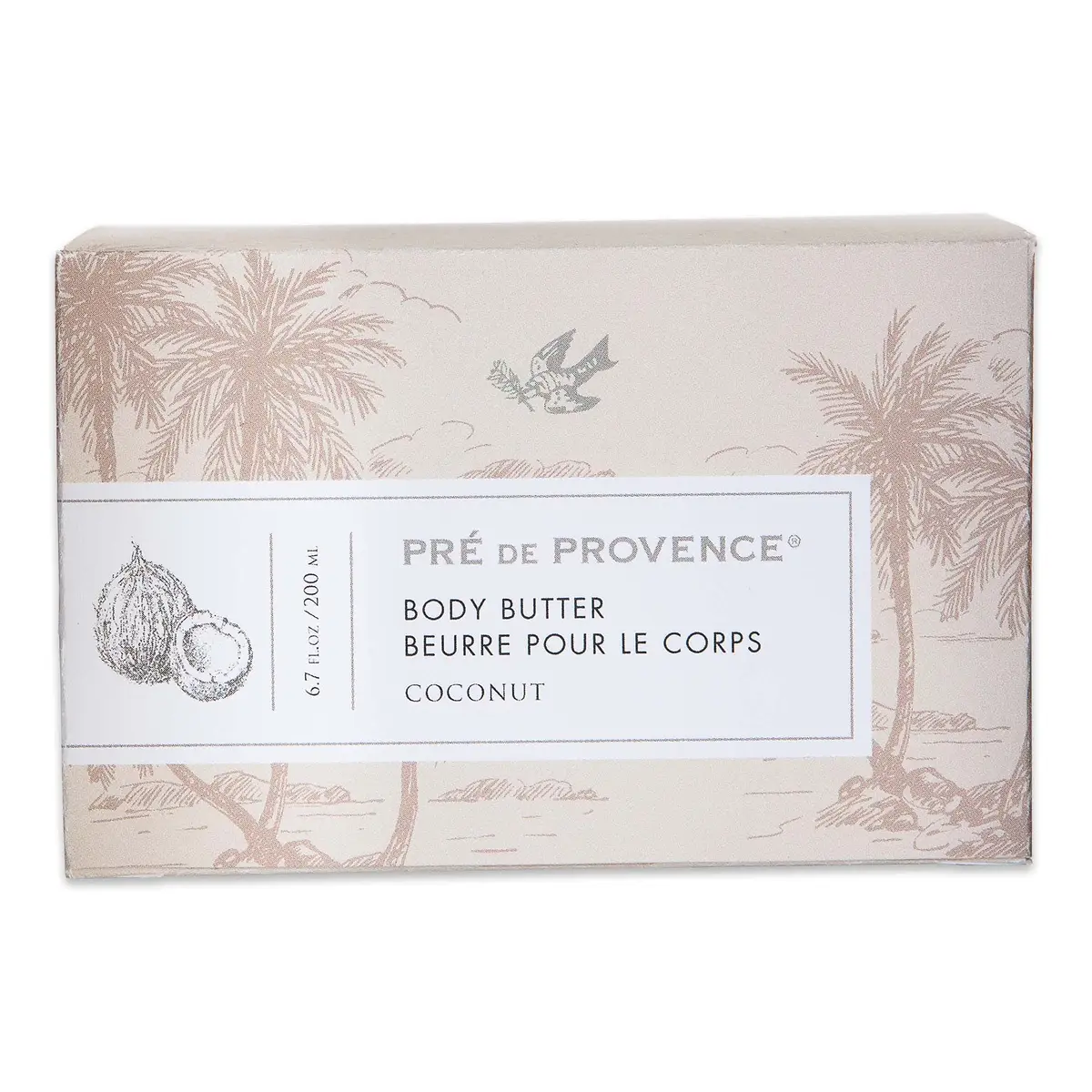 Pre de Provence Shea Butter Body Butter Coconut 200ml (6.7 Fl Oz) | Hydrating Emollient Cream for Women - view 2