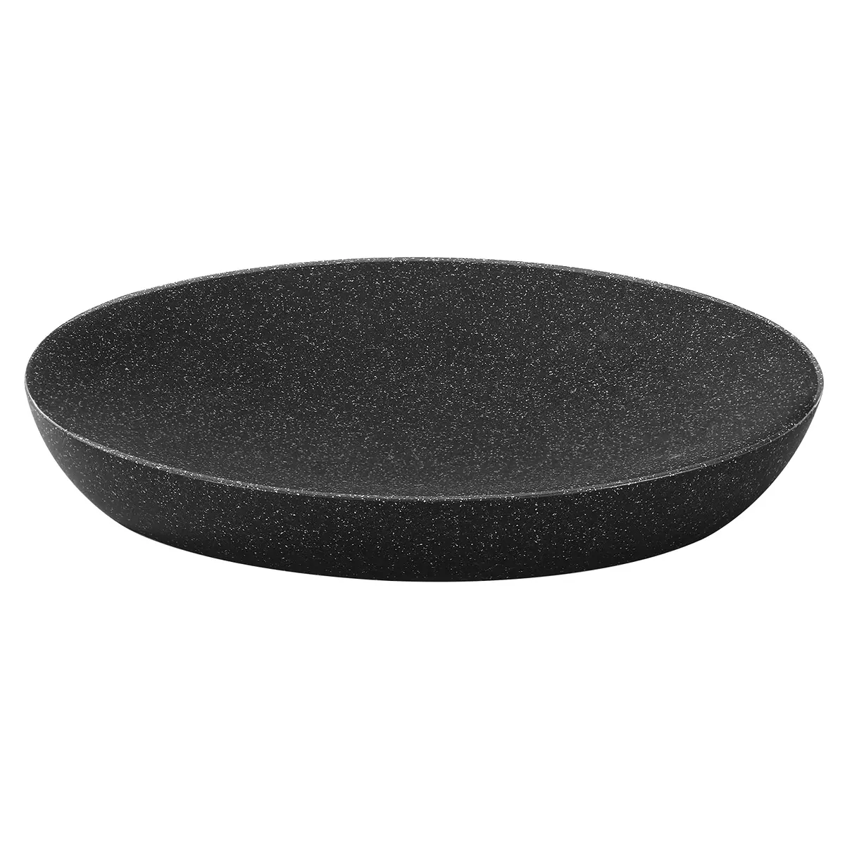 Luxspire Oval Soap Dish Resin Drainage Holder Gravel Black | Stylish & Durable Bathroom Accessory - main product image