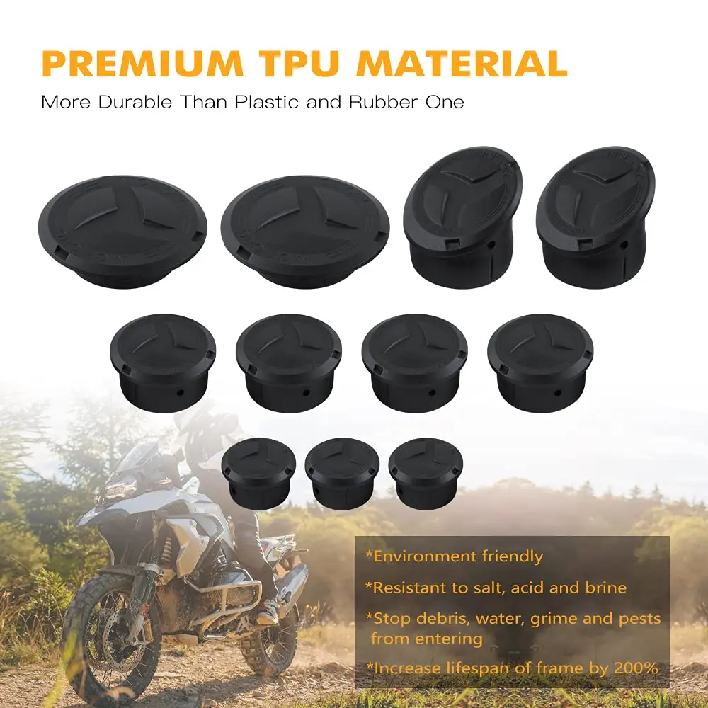 NICECNC Motorcycle Frame Hole Caps Cover Plug Set for BMW R1250/R1200 GS LC/Adv (11-Piece Set) - view 4