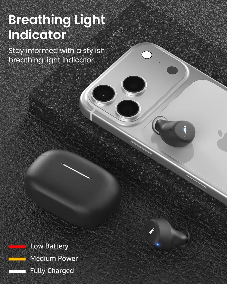 TOZO A1 Wireless Earbuds Bluetooth 5.3 Light Weight in Ear Headphones | Small Ears Comfort & Long Battery - view 3