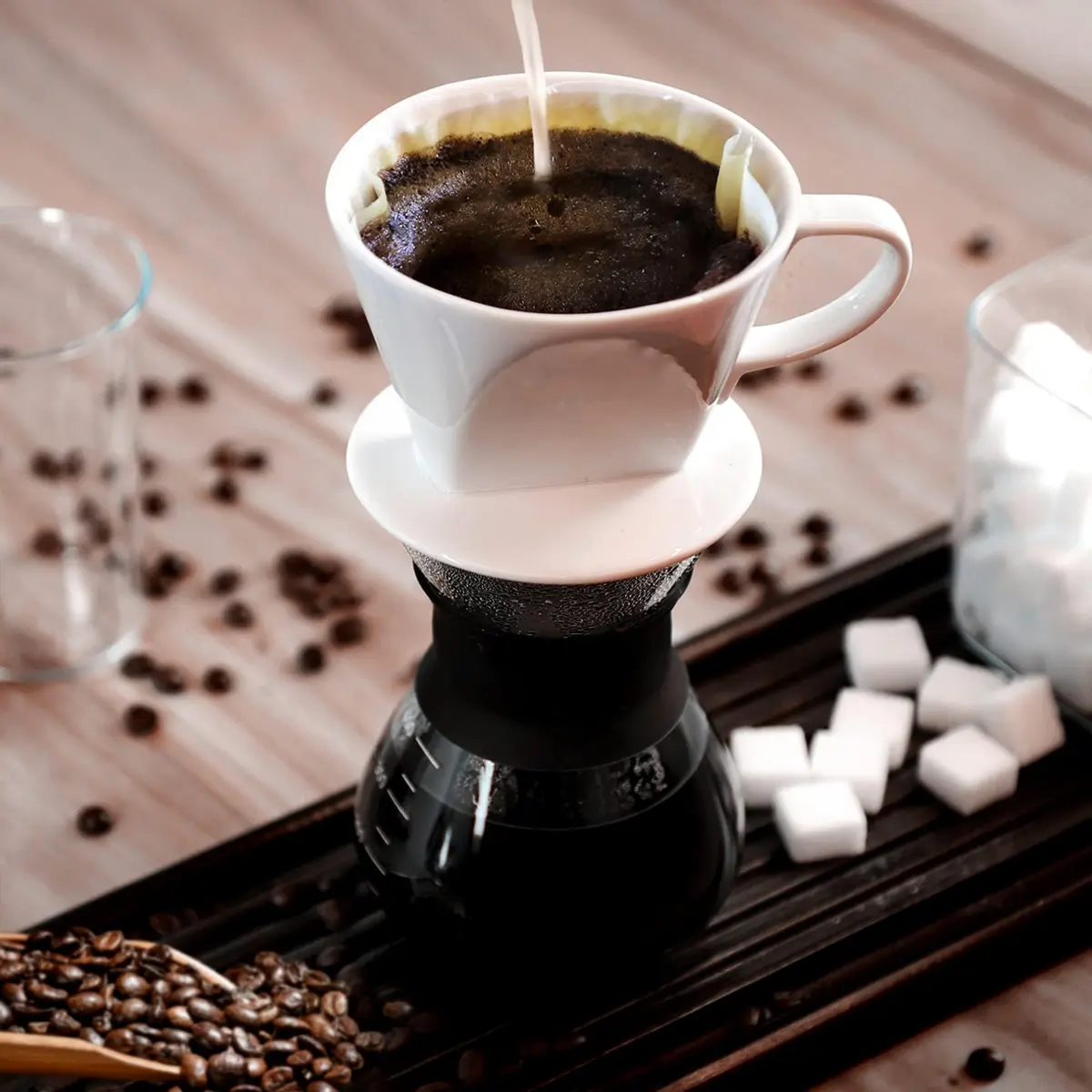 LHUKSGF Pour Over Ceramic Coffee Dripper 300ml | Handcrafted Ceramic Coffee Maker for Fresh Brew - view 2