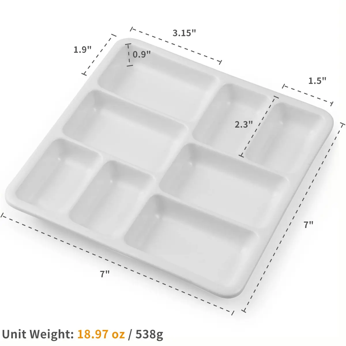 MEEDEN Ceramic Watercolor Paint Palette: 8-Well Artist Mixing Tray 7x7 | Durable, Lightweight & Easy to Clean - view 2