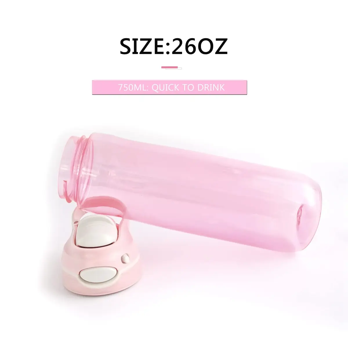 DEARART Clear 750ml (26oz) Water Bottle with Flip Top Lid | Leakproof & BPA-Free for Gym, Travel, Office - view 5