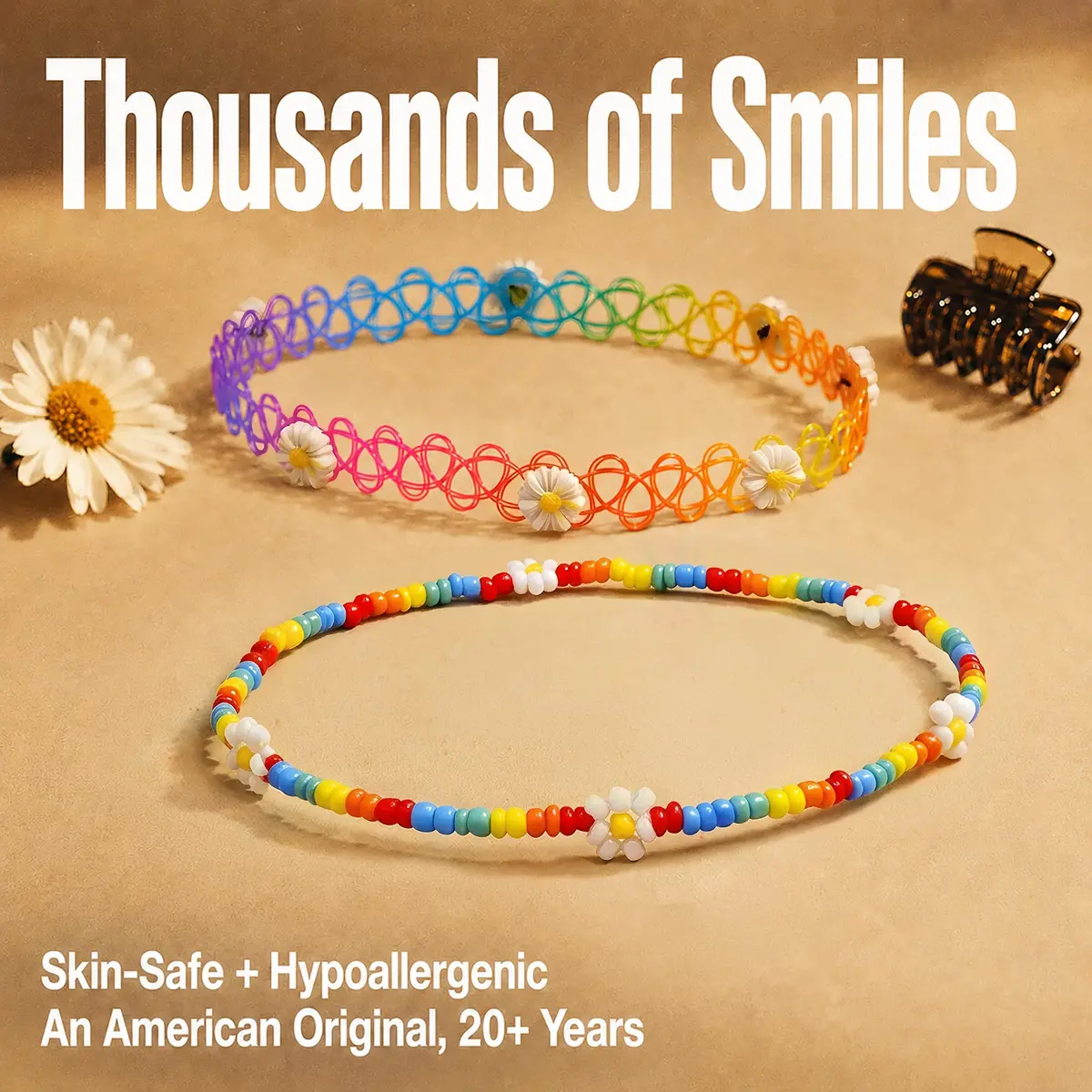 BodyJ4You 2PC 90s Choker Necklace for Women - Rainbow Boho Y2K Charm | Versatile Retro Accessory - view 8