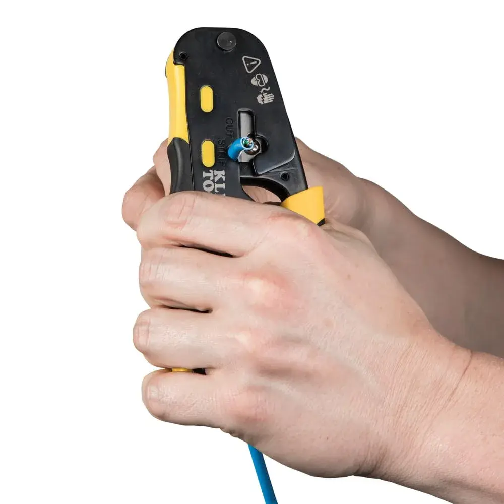 Klein Tools Ratcheting Data Cable and RJ45 Crimp Tool with CAT6 Plug 50-Pack | Pass Thru Installation Tool Kit - view 4