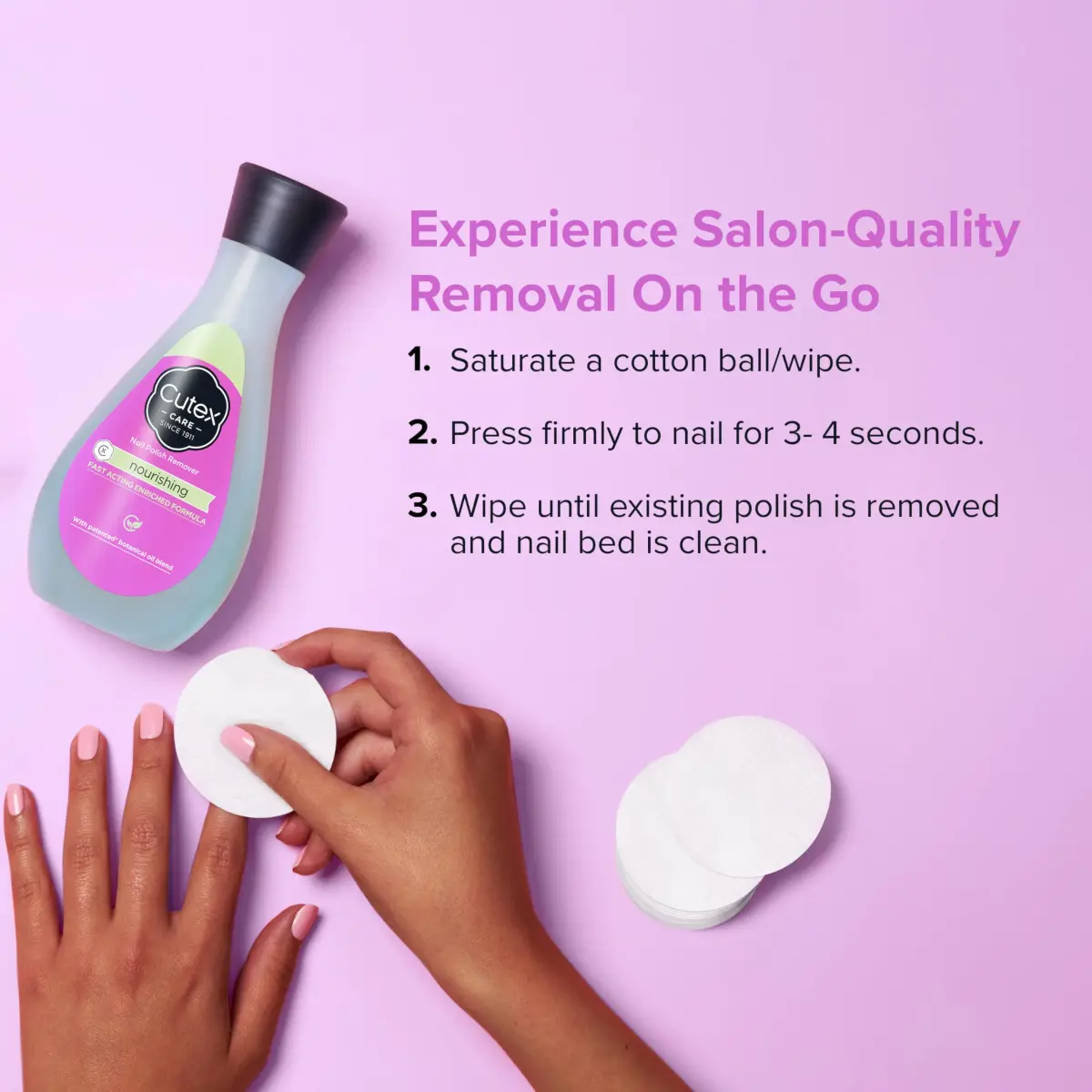 Cutex Nourishing Nail Polish Remover 300ml (10.1 Fl Oz) | Vitamin E & Flaxseed Oil Formula - view 4